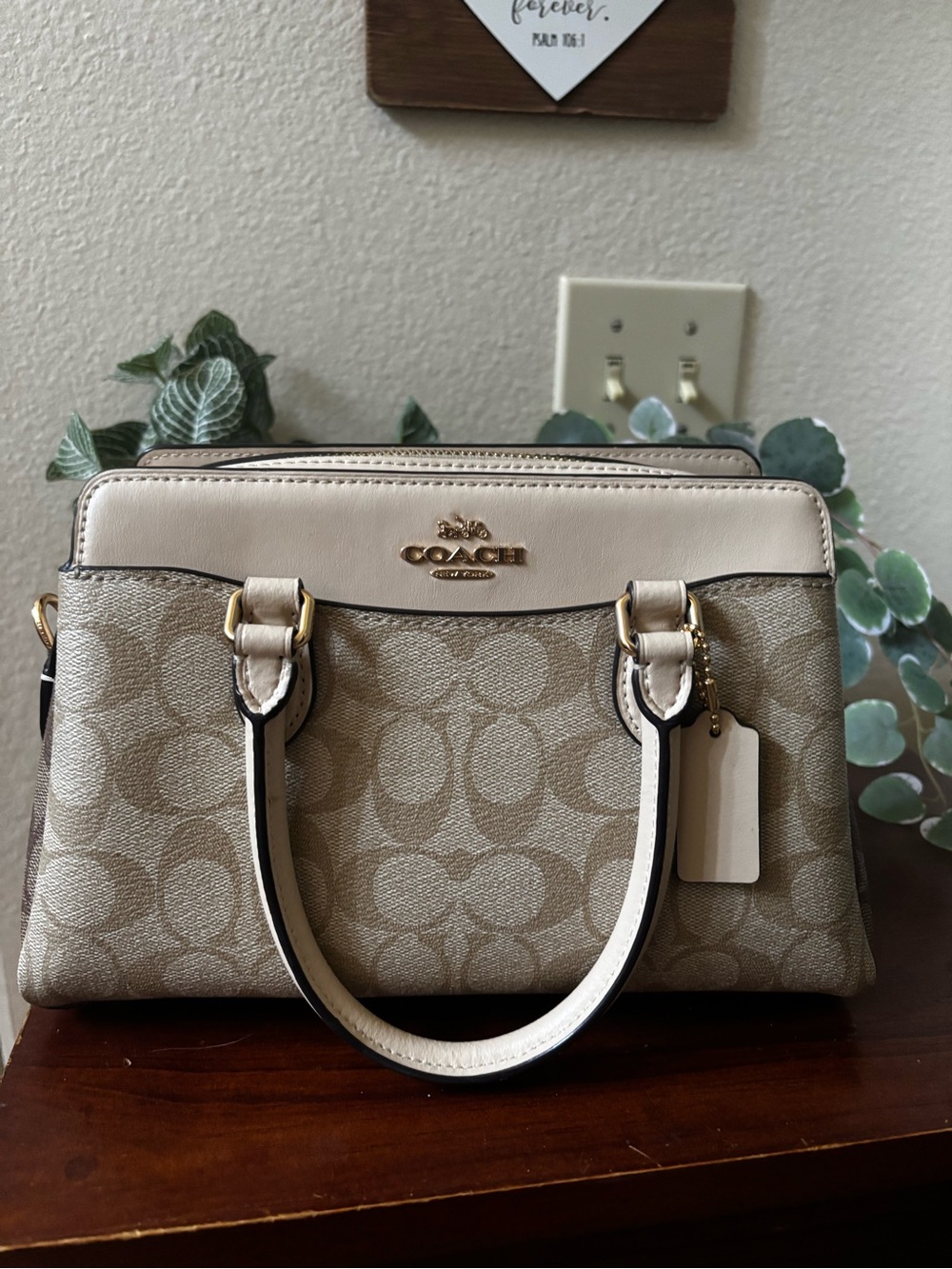 Coach Darcy Signature Hand Bag with Shoulder Strap